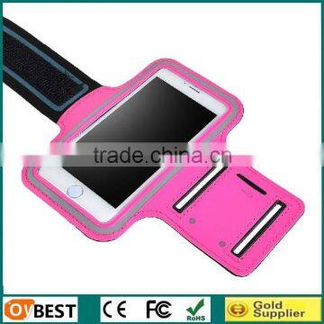 Running armband case for iphone 6 plus, adjustable sport armband smartphone case with PVC window