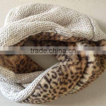 New Super Fashion Chunky Knitting Neck warmer Snood With Faux Fur