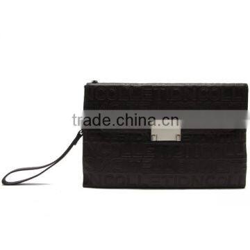 Letters Pattern Leather Men Clutch Purse Bags and Wallets for Business