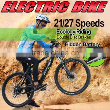 Hidden battery 21 speed gears 26 inch mountain ebike