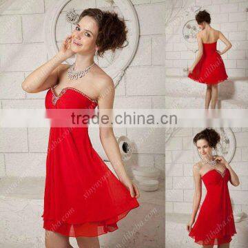 Red Organza Sweetheart A-line Beaded Short Mini Party Dresses xyy04-203 Custom Made Any Colour