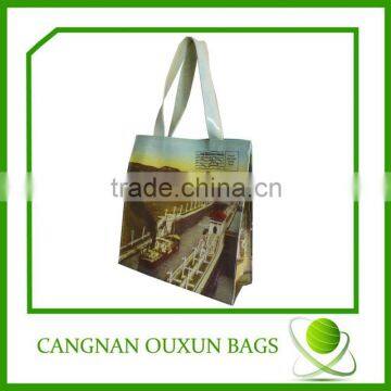 Beautiful in color stylish pvc coated cotton shopping bag