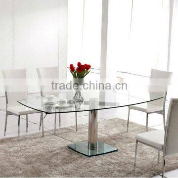 Simple Extension Tempered Glass Top Dining Room Table and Chair Design(L865A)