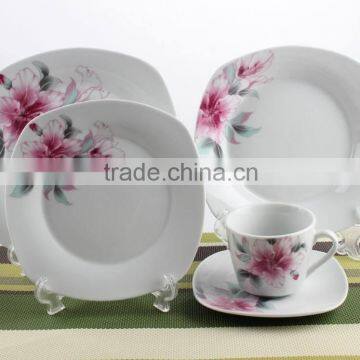 Square dinner set,brand wholesale ceramic square dinner set,stackable dinnerware set