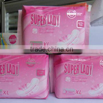 Super soft cotton surface regular women sanitary pads sanitary napkin manufacturer