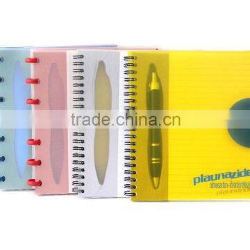 Office Supply Business Spiral PP Cover Notebook with pen