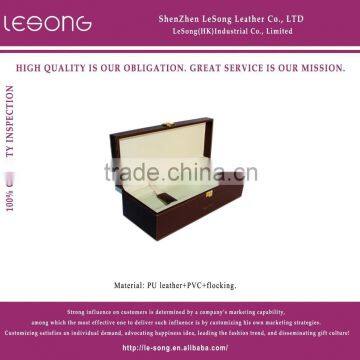 Factory OEM Printed PU Leather Wine Bottle Gift Box