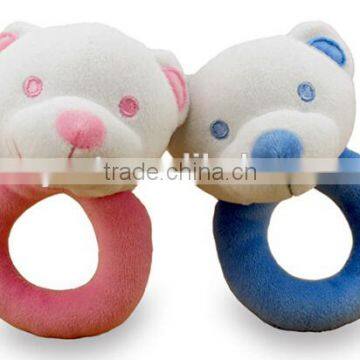 Baby Rattle plush toy/baby squeaky toy/baby bear rattle toys