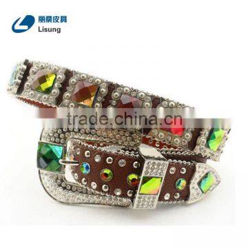Multiple Color Crystal Western Cowgirl Concho Rhinestone Belt