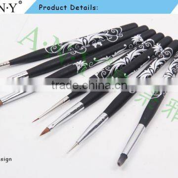 ANY Nail Art UV Gel Design Wood Handle Oval Nail Brushes Nylon Hair photo-5