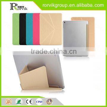 ultrathin and foldable transformers style tablet leather case for ipad 6