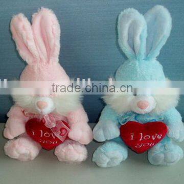 JM7683 plush rabbit with heart