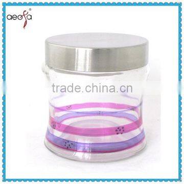 Cheap fancy wholesale mini round glass cosmetic jars with sliver lid