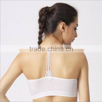 Ladys plain color seamless sport bra