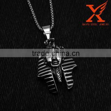 Stainless Steel Jewelry Hip Hop Essential Silver Black Pharaoh King Tut Pendant Big Middle and Small Size Jewelery photo-4