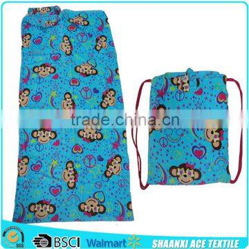 2015 cotton material new fashion smart monkey design drawstring sport towel bag beach sport bag