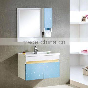 Fashion chinese popular design side shelf decorative blue color cabinet