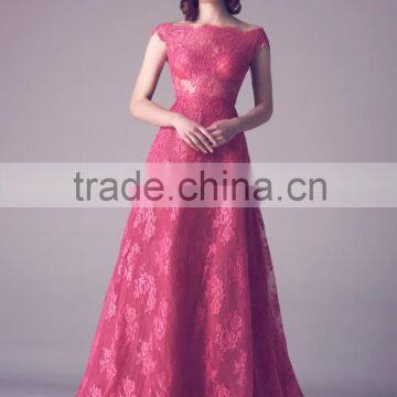 ( MY0914) MARRY YOU 2015 Alibaba Bridal Gown Cap Sleeve A-line See Through Corset Lace Bodice Blush Pink Wedding Dress