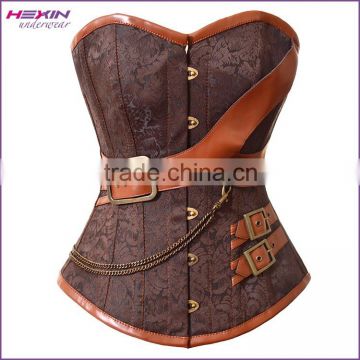 Wholesale Strapless Brown Steampunk Overbust Big Girl Corset