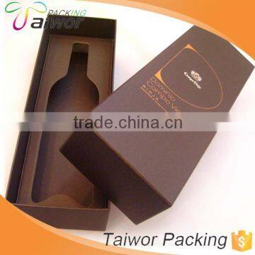 Hot selling and cool square paper design packaging box for the wine with the Flocking blister