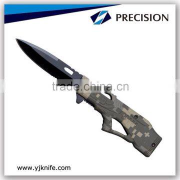 Gun Shape Pattern Military Green Color Outdoor Knife