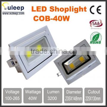 euleep COB 40W squaredownlight, retangle downlight, led shoplight