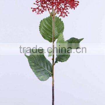 64 cm Plastic Hydrangea Spray With 4 Printed Leaves Artificial Flower photo-2