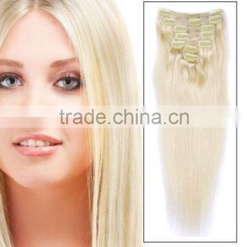 2015 wholesale cheap clip on human hair extension/top quality with low price