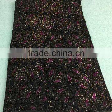 CL14-1 (12) New arrival and high quality African Velvet lace fabric with sequins for dress and clothes