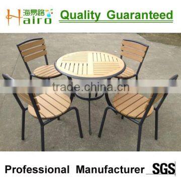 polywood and aluminum dining table and chair