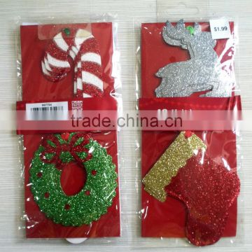 Christmas Decor card celebration glitter sticker card