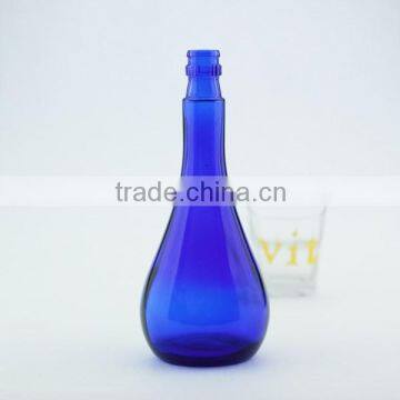 Light blue glass water bottle blue glass wine bottle with screw cap