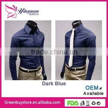 2014 Mens Slim Fit Unique Neckline Stylish Long Sleeve Shirts Mens Shirts