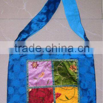 Ethnic Hippe Hobo Silk Jacquaed Patchwork Shoulder Bag Indian hobo shoulder bags