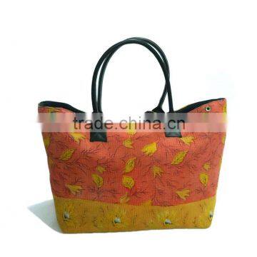 LATEST FASHION VINTAGE KANTHA PATCHWORK TOTE BAG, KANTHA EMBROIDERY QUILTED BAG