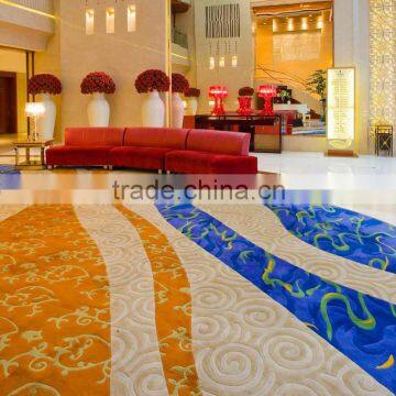 100%New Zealand Wool Embroidered Luxurious Hotel Lobby Hall Carpet