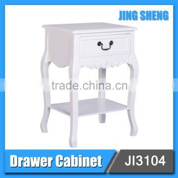 White solid wood cabinet vanity bedroom modern drawer cabinet with shelf