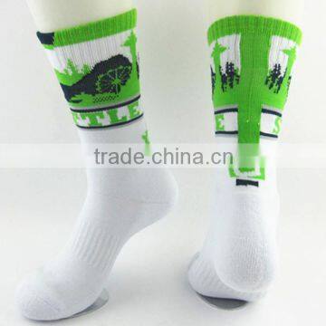 Wholesale Custom Happy Women White Terry Socks