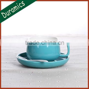 High quality porcelain tea cup saucer, custom printed tea cup and saucer