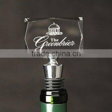 crystal wine stopper with custom engravng for wedding gift