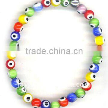 6mm round beads Evil eye bracelet