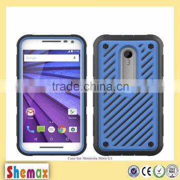 2015 New design 3 in1Mobile phone Combo Case for motorola moto g3,Protect case for moto g3