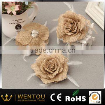 Burlap Linen Wedding Decorative Artificial Flower