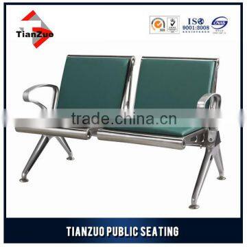 PU cushions stainless steel hospital waiting seats