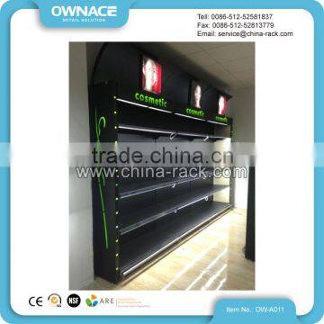 Metal Wall Shelf For Cosmetic With Canopy And Led Light