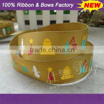 New Design Christmas Style 1 inch Printed Grosgrain Ribbon Wholesale