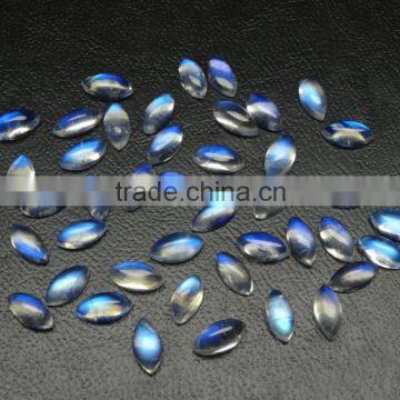 Natural Rainbow Moonstone Marquise Cabochon 8x4mm, Fine Gemstone for Silver Jewelry photo-4
