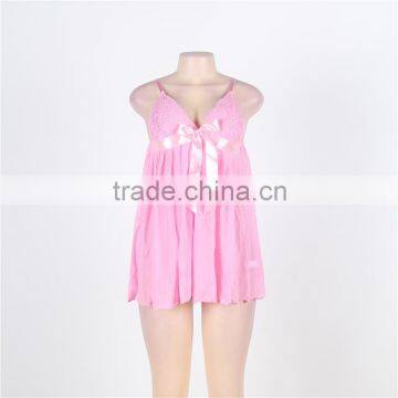 New Arrival Pink Color Sleeveless Open Girls Sexy Babydoll Women Sexy Lingerie photo-4