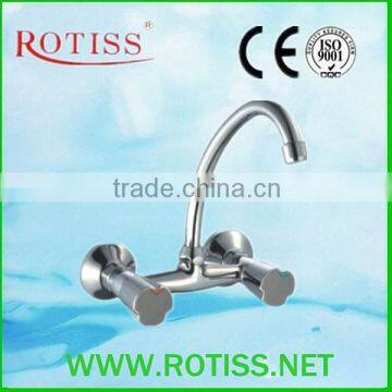 Hot selling high quality RTS 8828-5 double handle mural sink mixer