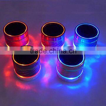 LED Light Portable Mini Metal Wireless Bluetooth Speaker with FM Radio MP3 TF Card